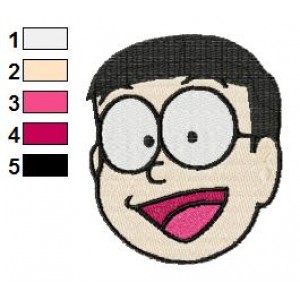 Doraemon Face Nobi Nobita 19 Embroidery Design